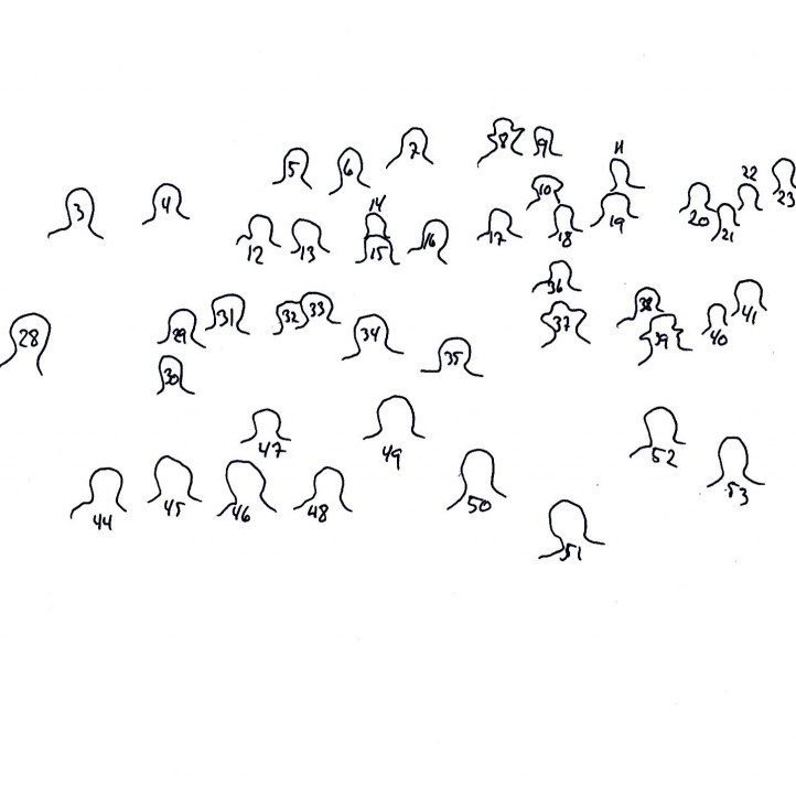 Í Hvannalindum 4-8 ág.1950.
2. Grétar Zophoníasson, 
3. Sigurjón Rist, 
12. Frönsk stúlka, 
22. Guðrún Benediksdóttir
26. Fjóla þorbergsdóttir, 
27. Sigurður Gíslason, 
30. Konráð Aðalsteinsson, 
33. Helga Sigfúsdóttir, kona Odds
34. Oddur Jónsson skósmiður
35. Aðalbjörg, kona Ingvars
36. Björn Þórðarson, 
37. Ingvar, Hafnarstræti 25
42.Helgi Pálsson, 
43. Adolf Davíðsson, 
44. Þórveig Hallgrímsdóttir, 
45. Guðrún Jónsdóttir Naust, 
46. Guðni Sigurðsson, 
47. Aðalsteinn faðir Konna
48. Einar Karlsson, 
49. Erlingur Pálmasson, 
51. Karl Magnússon,
52. Baldur Ingimarsson
53. Kristján P Guðmundsson