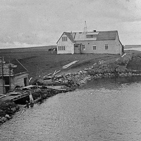 Svartárkot Bárðardal, verið er að byggja rafstöðina 1946.