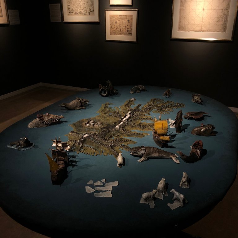 Islandia leikjaborðið í sýningunni Land fyrir stafni - Schulte kortasafnið.
Islandia activity board in the exhibition Land Ahoy - Schulte collection of antique maps.