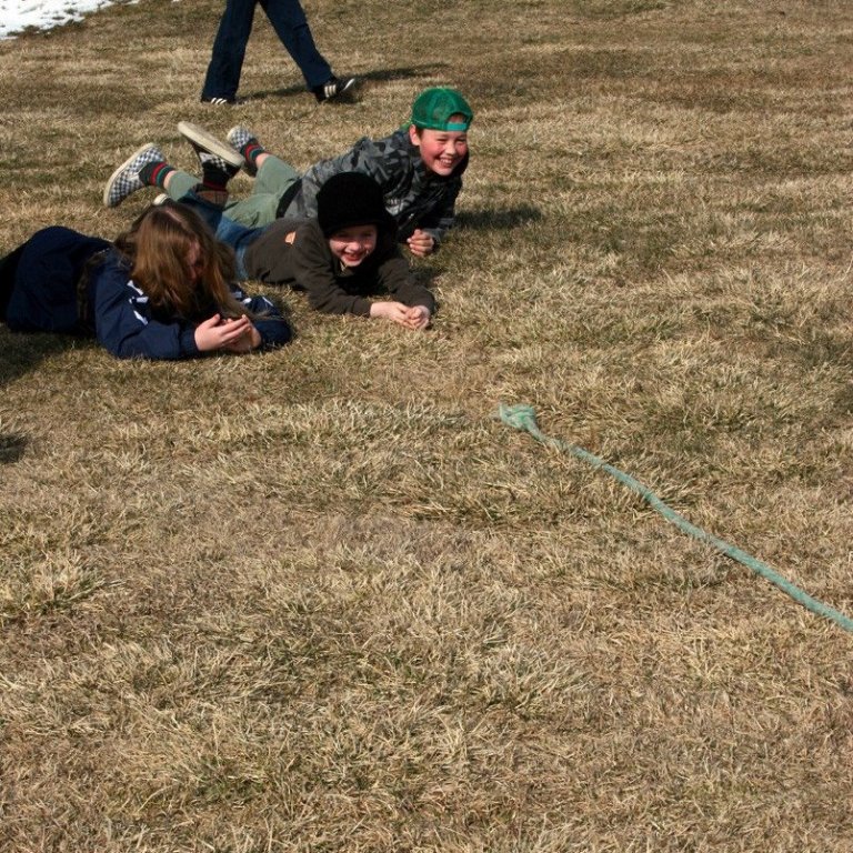 Krakkarnir voru ekki tapsár þótt þeir töpuðu reiptoginu.