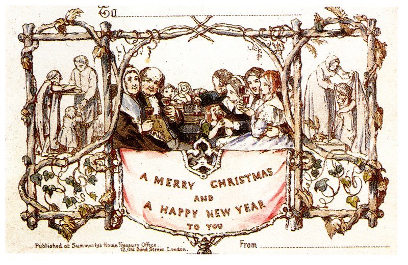The first Christmas card is thought to be English from 1843.