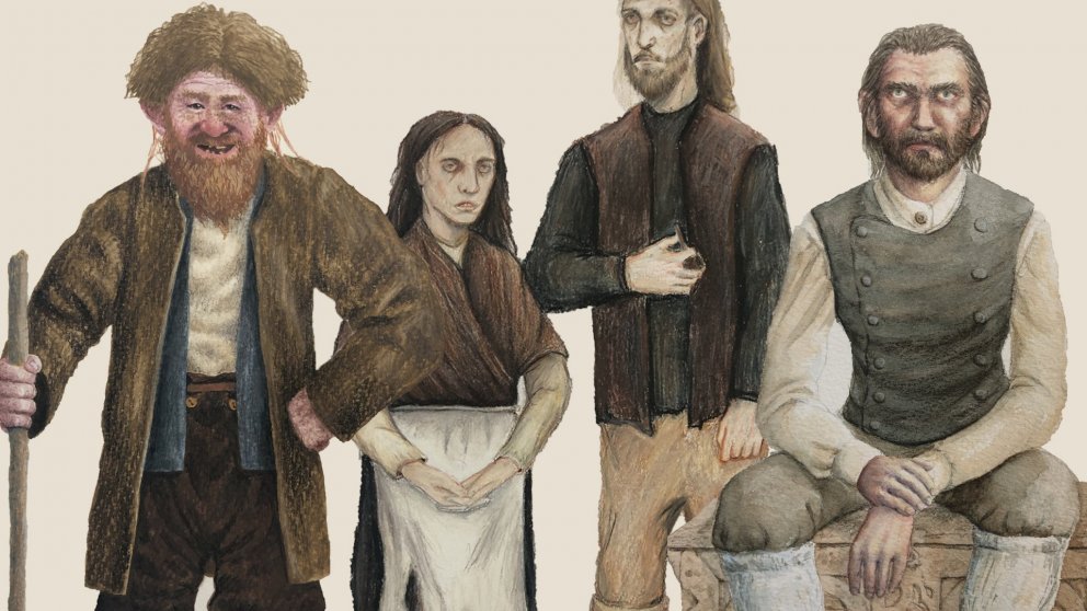 Samsett mynd. Myndirnar gerðu nemendur teiknideildar Myndlistarskólans í Reykjavík.