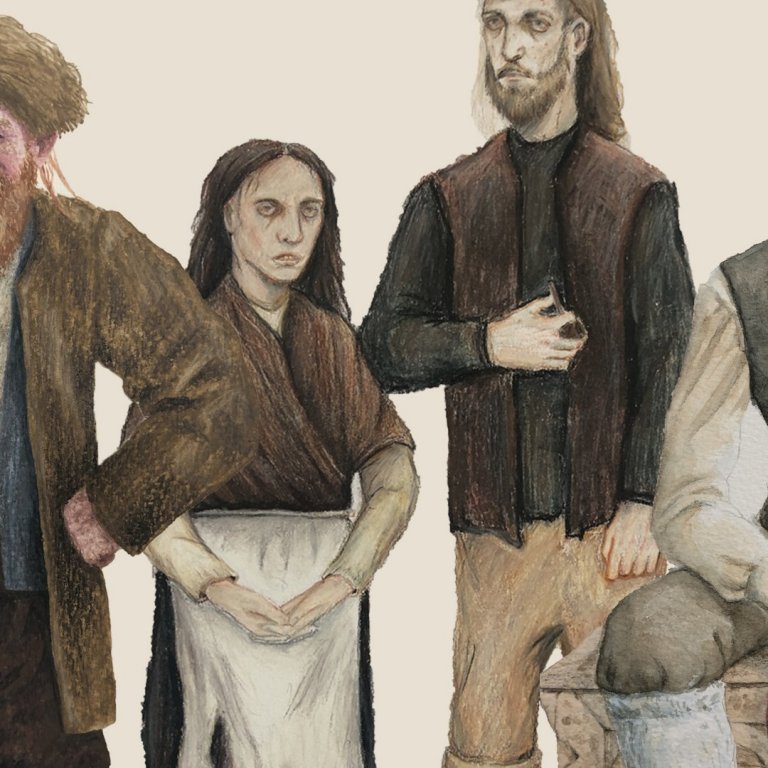 Samsett mynd. Myndirnar gerðu nemendur teiknideildar Myndlistarskólans í Reykjavík.